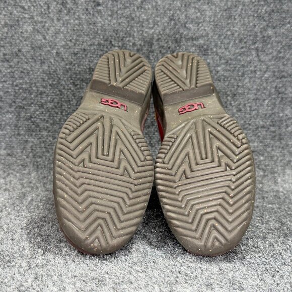 UGG Cecile Waterproof Duck Boots Women's Size 6 Brown Red Patent Leather Ankle - Picture 11 of 13